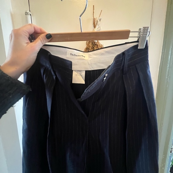 Tansley Pleated Trousers - Navy Pinstripe - Picture 7 of 8
